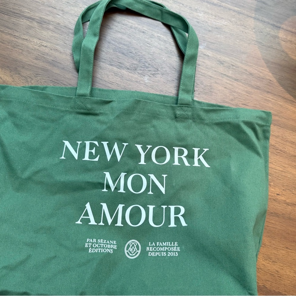 Sézane Green Tote Bag